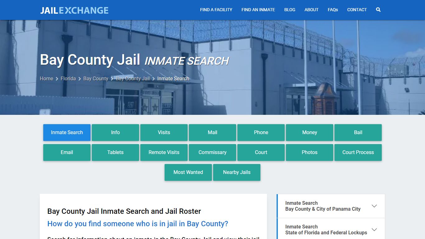 Inmate Search: Roster & Mugshots - Bay County Jail, FL